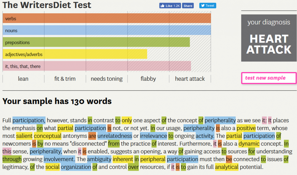 Writer's Diet website sample