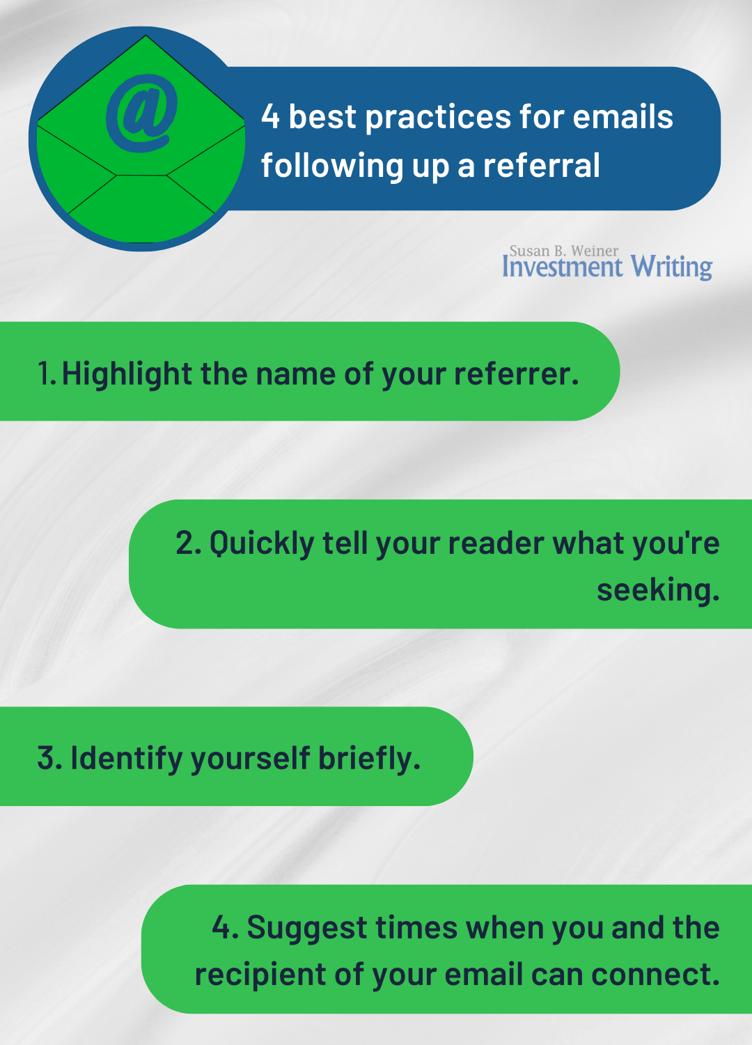 4 best practices for emails following up a referral infographic
