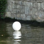 White balloon in the river