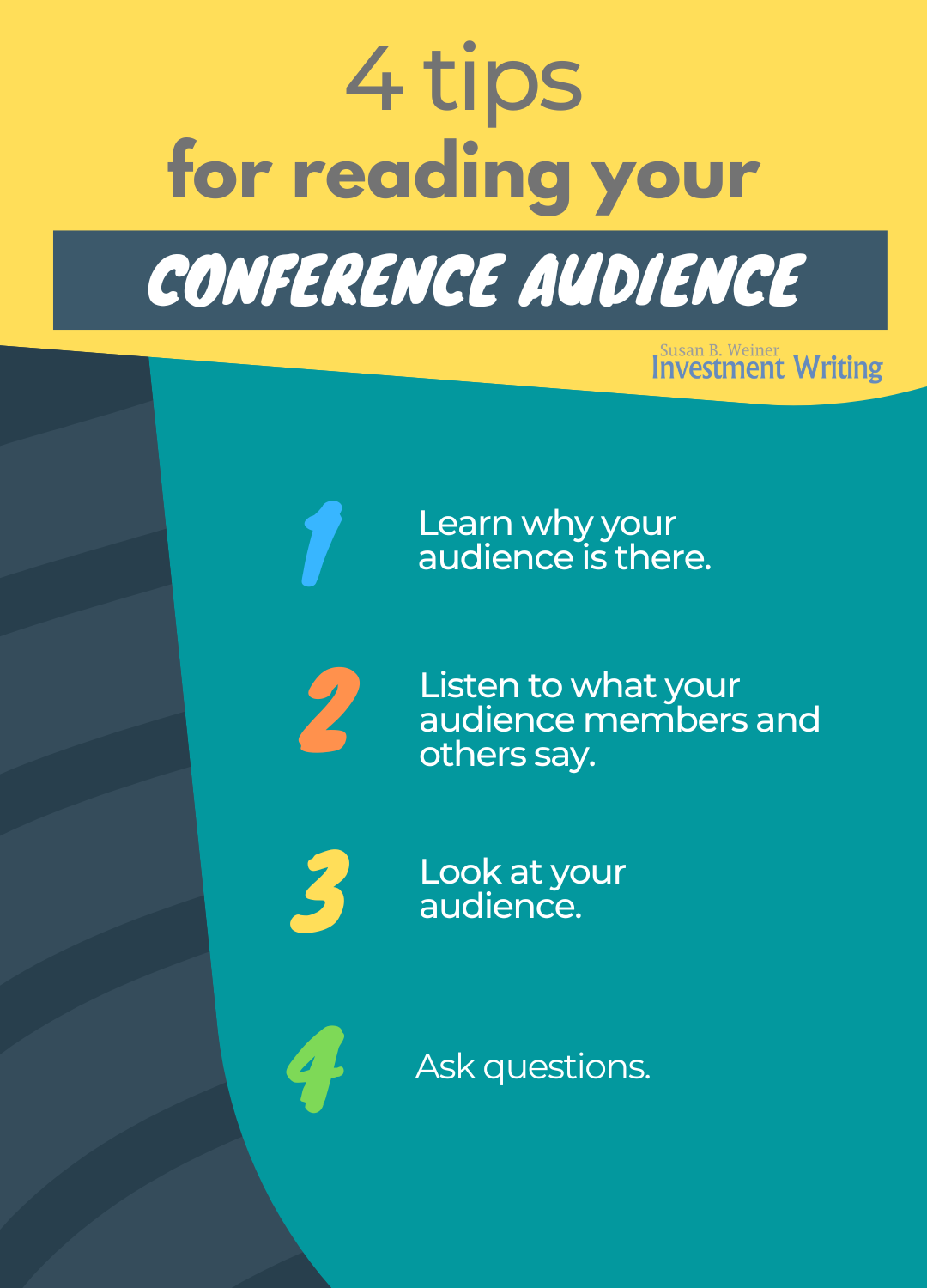 4 tips for reading your conference audience infographic