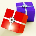 red and blue gift boxes