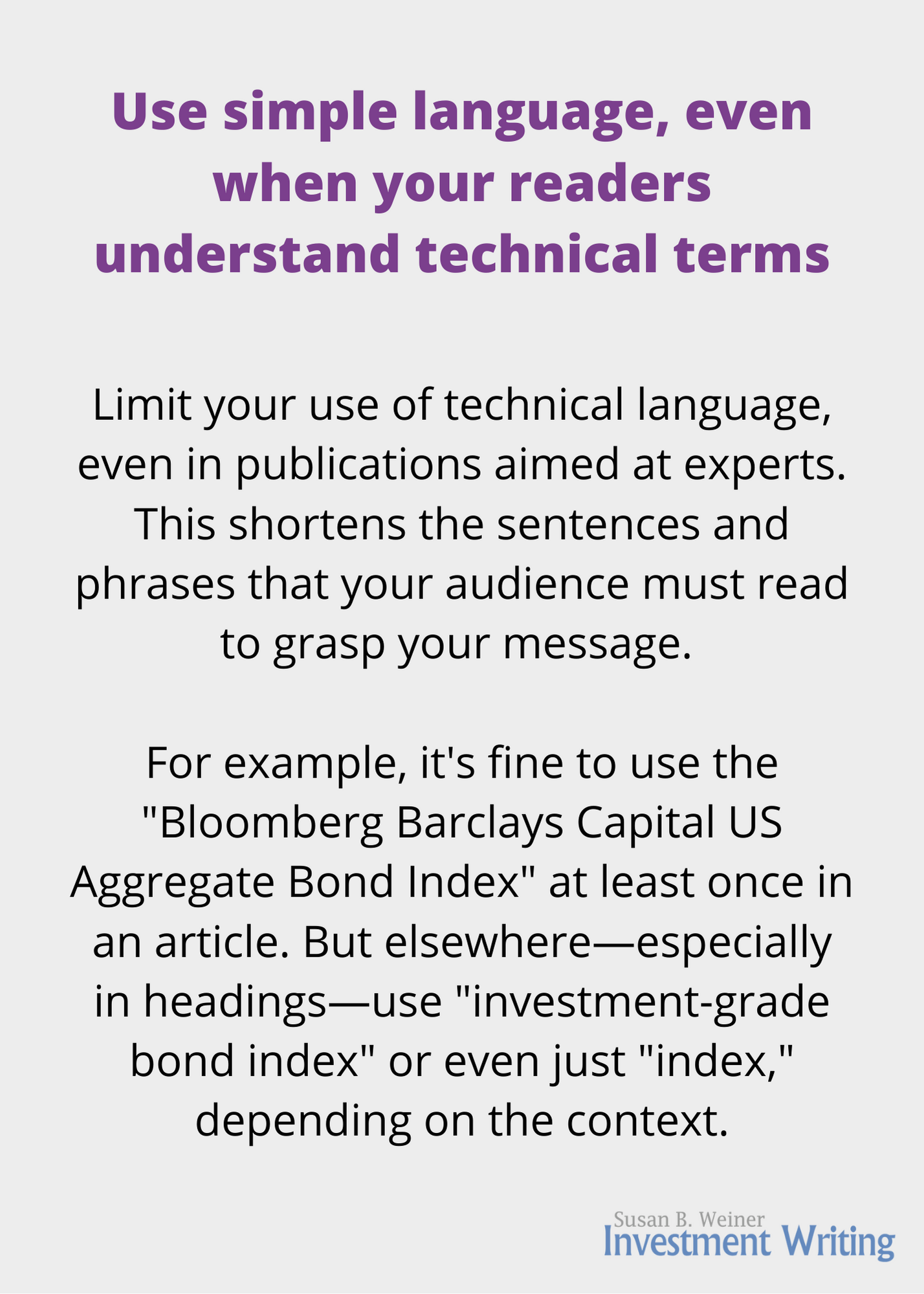 use simple language infographic