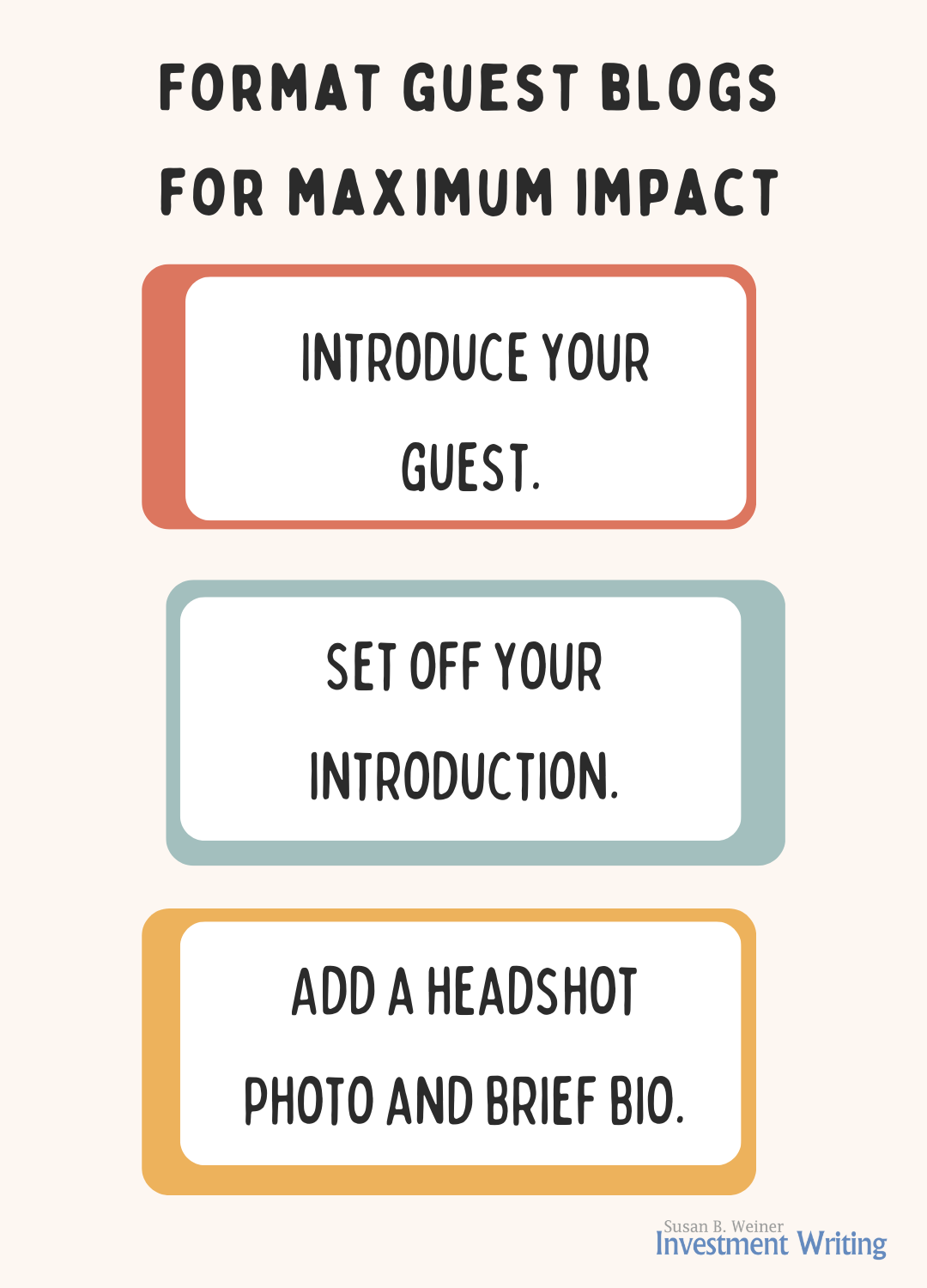 Format guest blog posts for maximum impact infographic