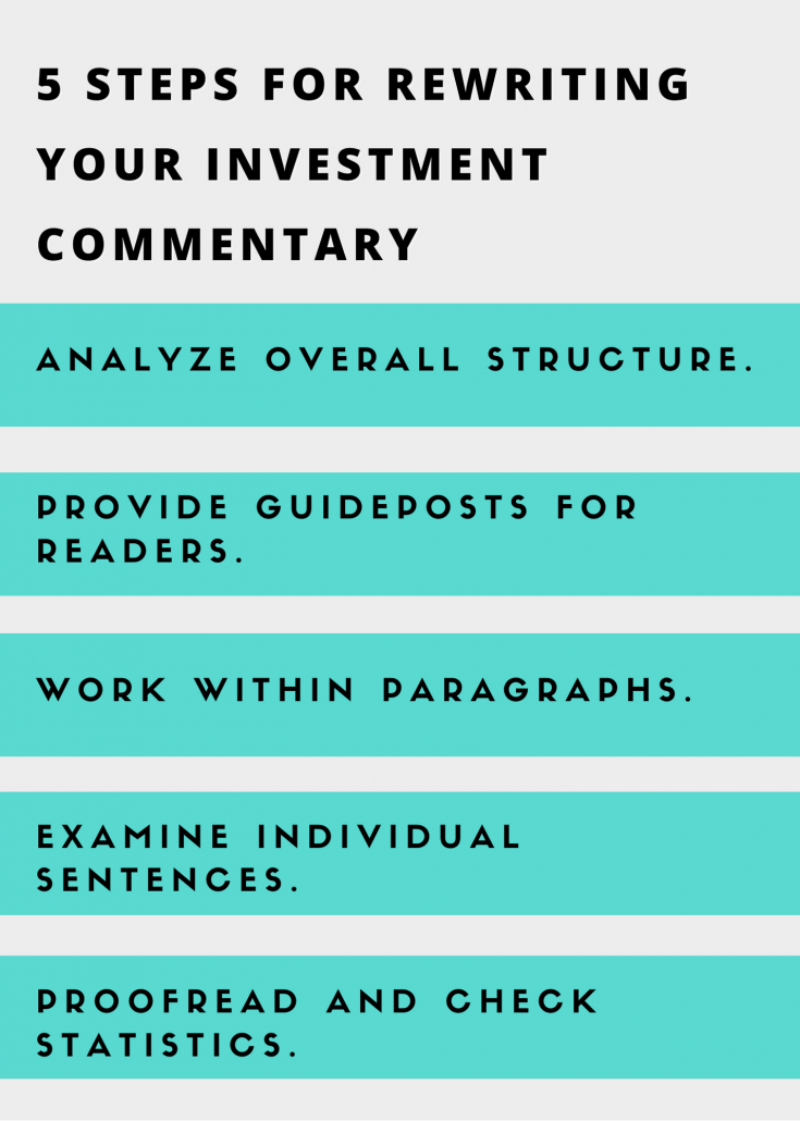 5 steps for rewriting your investment commentary inforgraphic