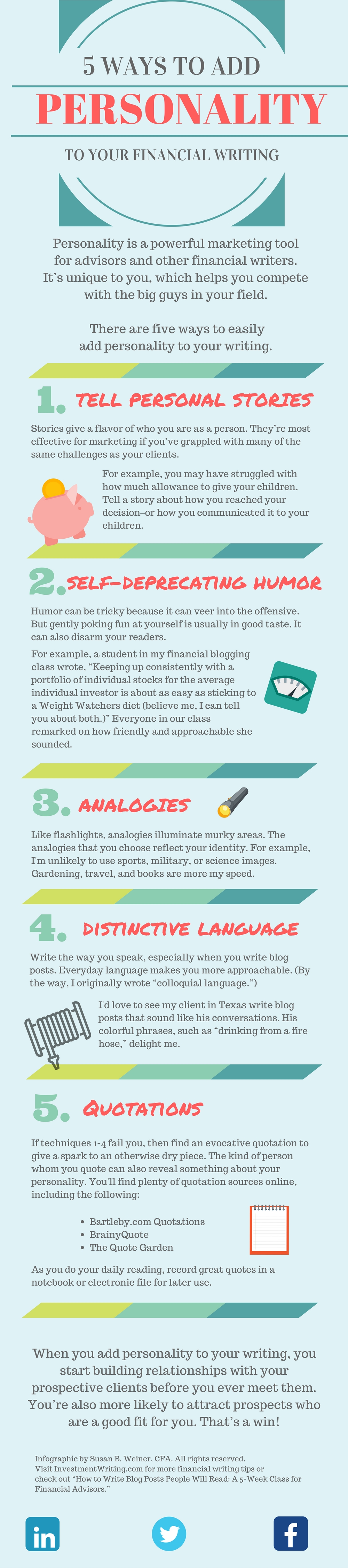 Infographic 5 ways to add personality to your financial writiing