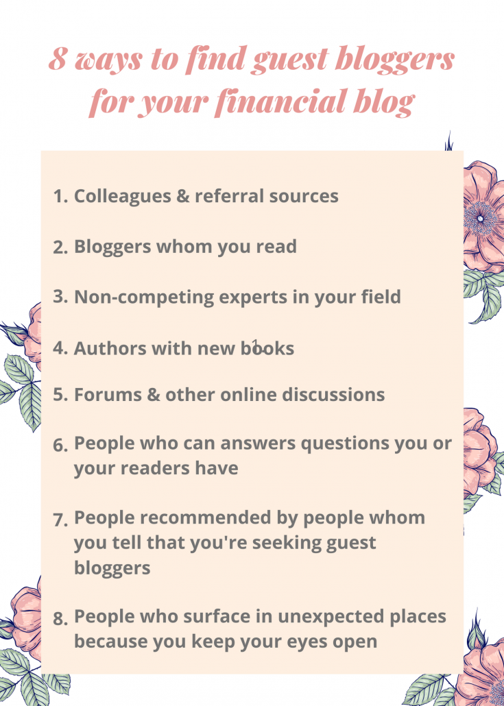 8 ways to find guest bloggers for your financial blog - Susan Weiner ...