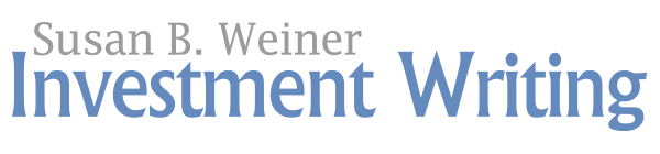 Susan Weiner's Blog on Investment Writing