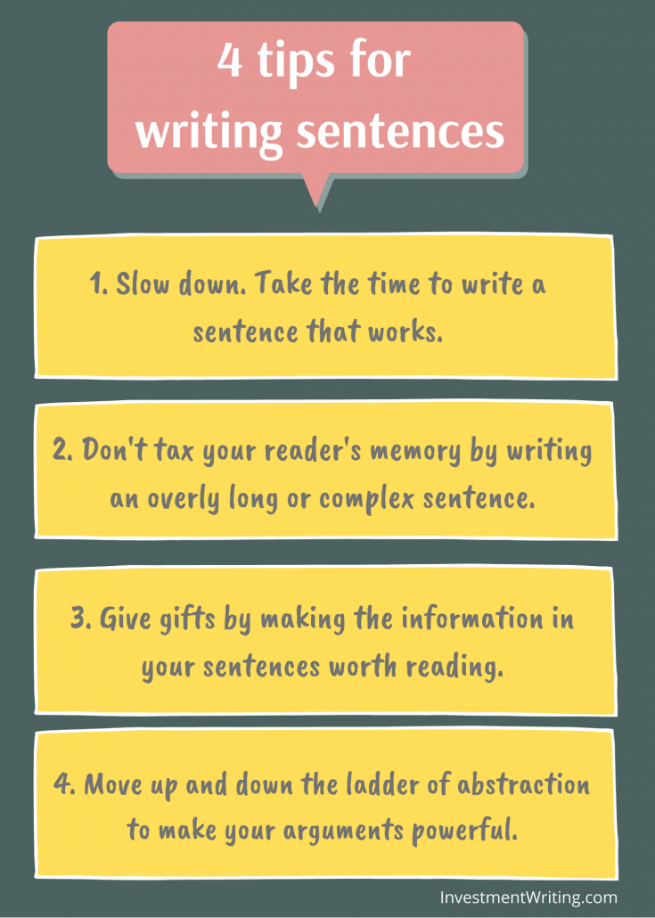 4 tips for writing good sentences