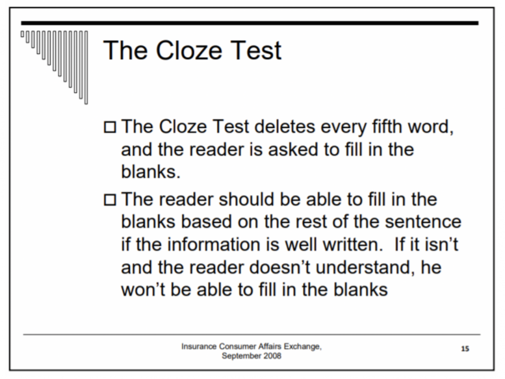 Cloze Test instructions