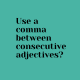 Use a comma between consecutive adjectives?