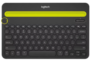picture of a black logitech keyboard