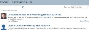 Private discussion forum for blogging class for advisors