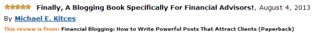 Kitces review headline