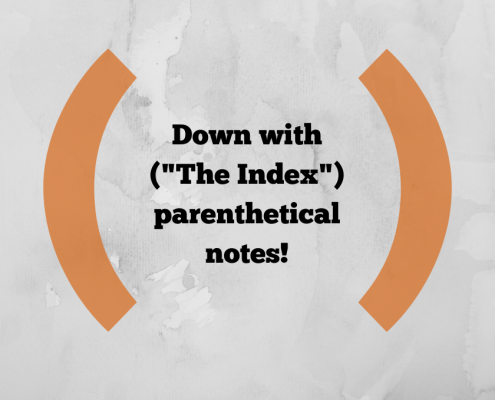 down with parenthetical notes